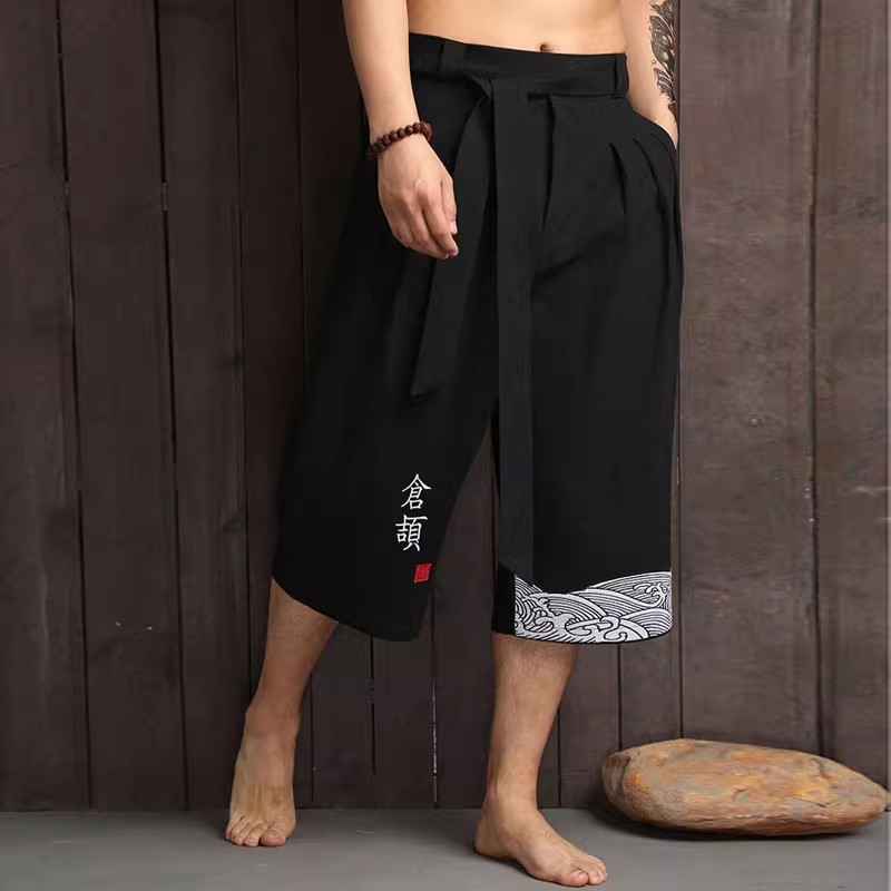 Kimono Yukata Cotton - Japanese Kimono Traditional Pants Men Asian