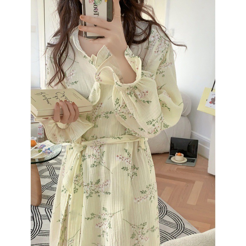 Korean Ins Kimono Lotus Edge B - Kimono Yukata Cotton のレビューと価格