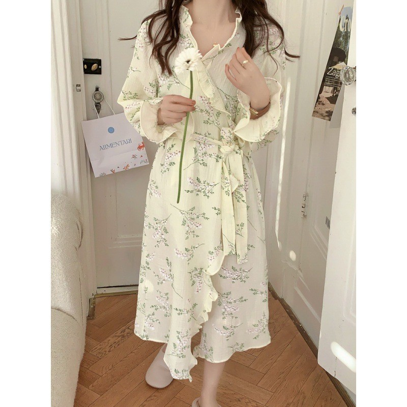 Korean Ins Kimono Lotus Edge B - Kimono Yukata Cotton のレビューと価格