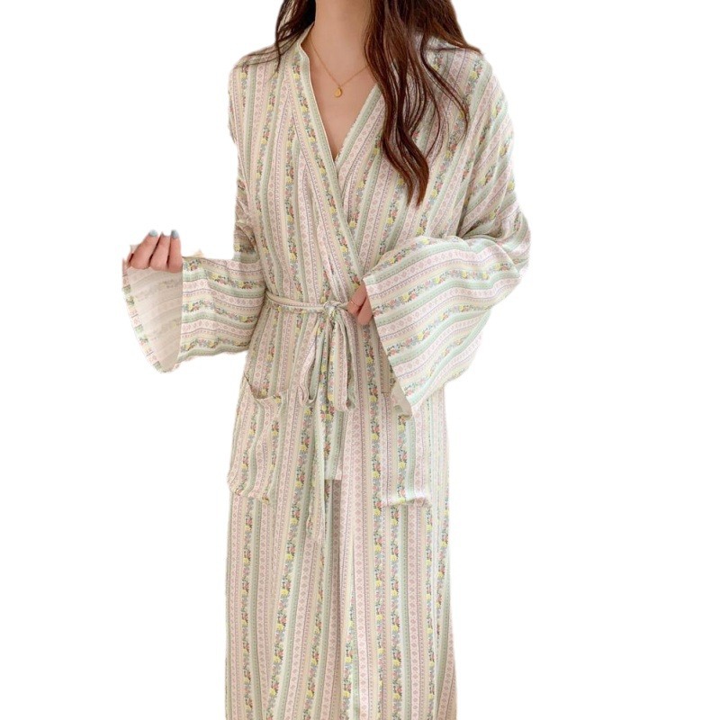 Korean Ins Kimono Robe Pajamas - Kimono Yukata Cotton のレビューと価格