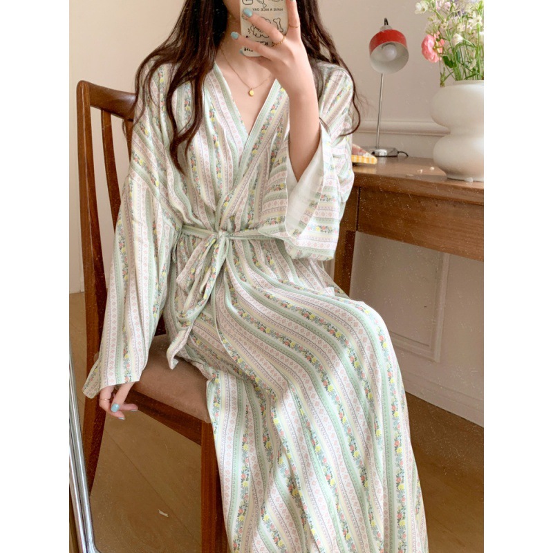 Korean Ins Kimono Robe Pajamas - Kimono Yukata Cotton のレビューと価格