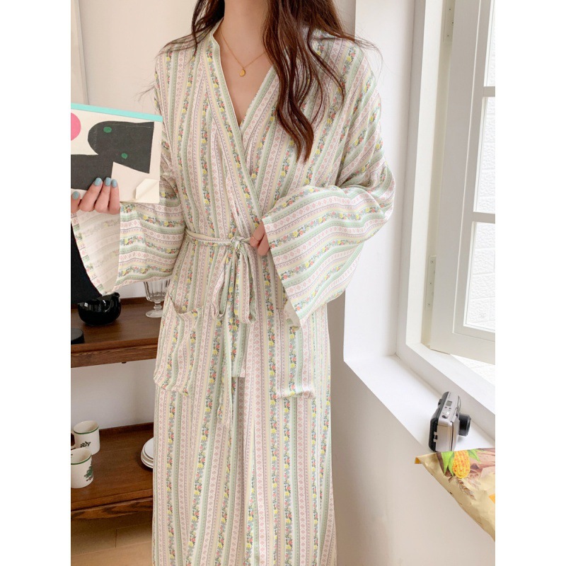 Korean Ins Kimono Robe Pajamas - Kimono Yukata Cotton のレビューと価格