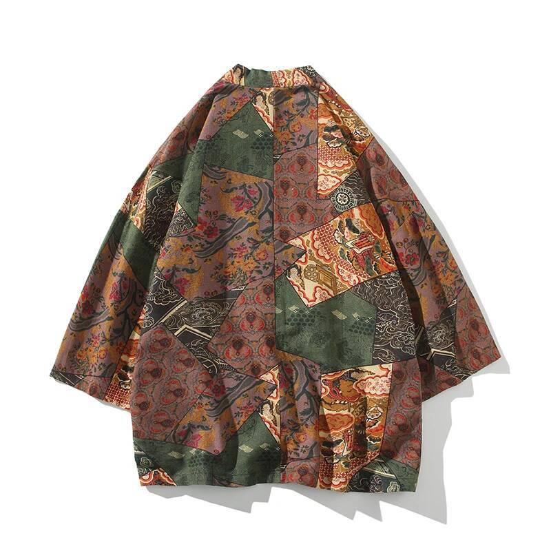 Ethnic Style Print Yukata Men  - Kimono Yukata Cotton のレビューと価格