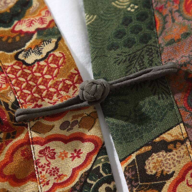 Ethnic Style Print Yukata Men  - Kimono Yukata Cotton のレビューと価格